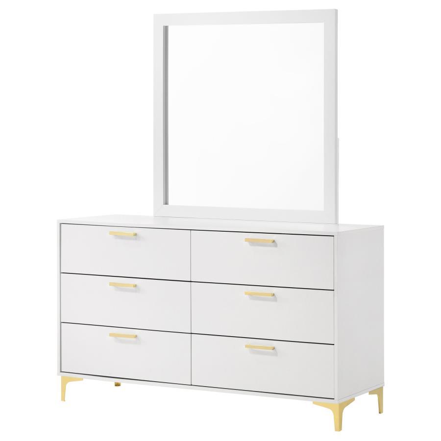 Coaster Fine Furniture Kendall - 6-Drawer Dresser With Mirror | Meri Furniture