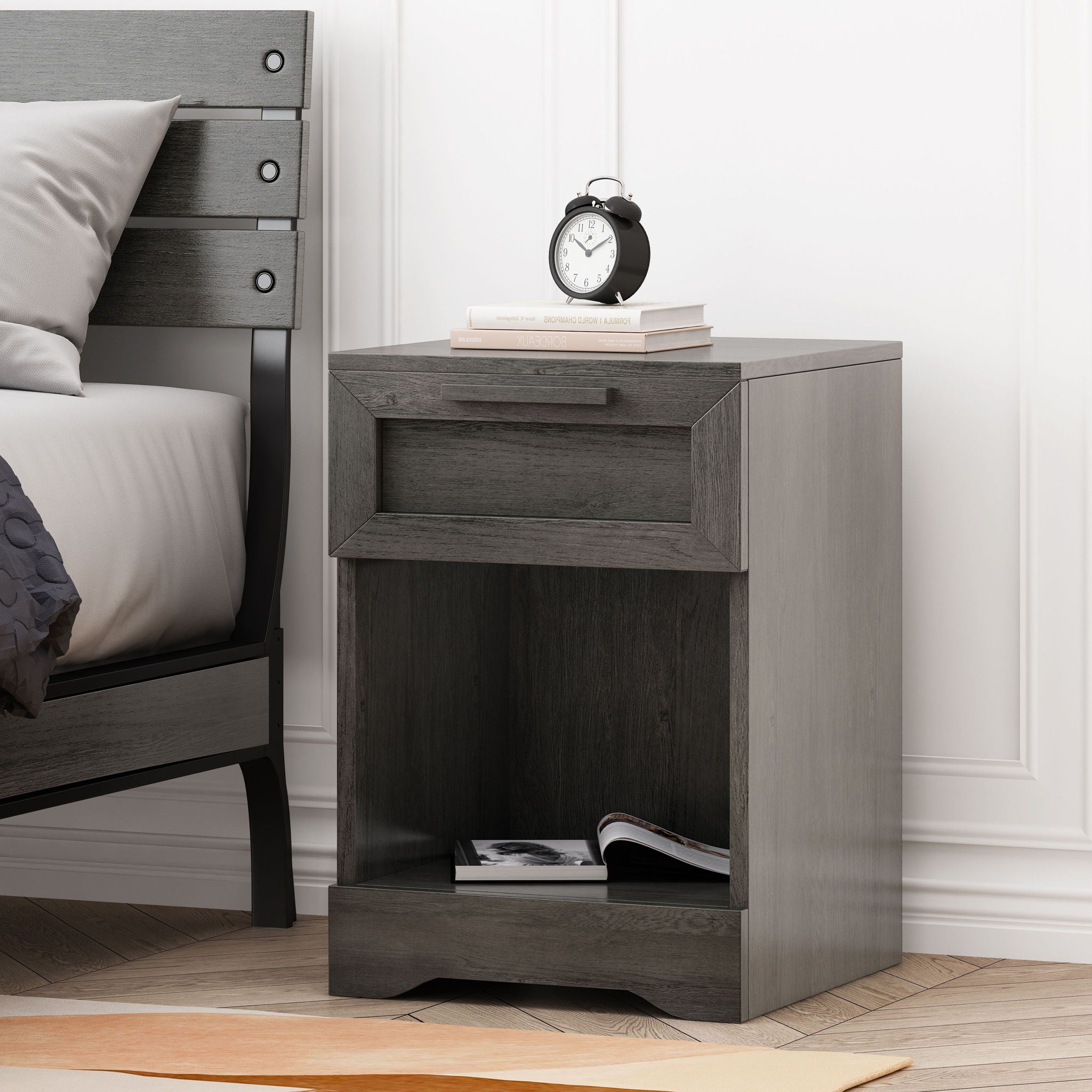 Broxon - Rustic Drawer Nightstand