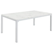 Coaster Fine Furniture Athena - Rectangular Faux Marble Dining Table - Chrome | Meri Furniture