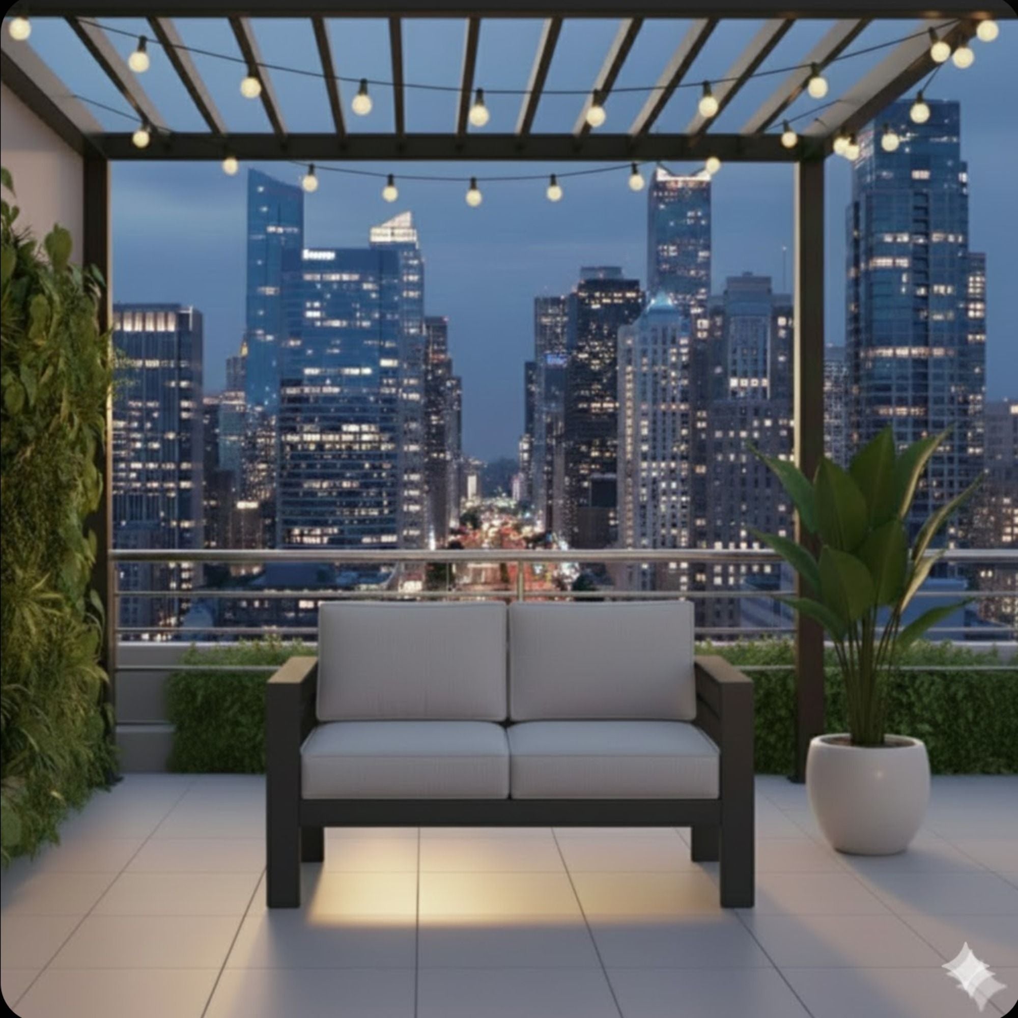 All-Weather Patio Loveseat With Thick Cushions