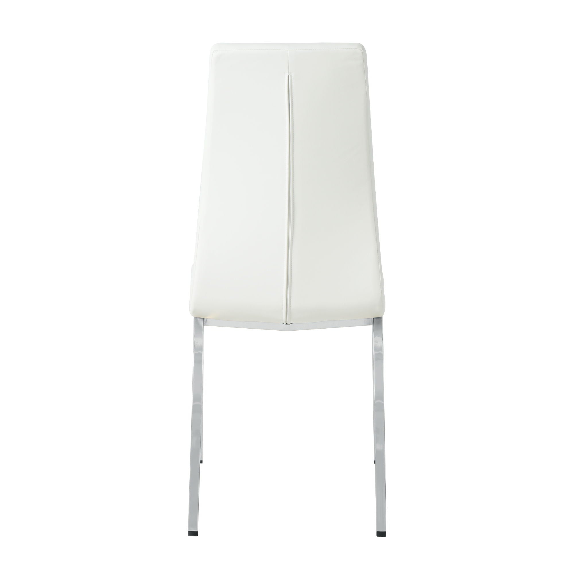 Modern Upholstered Dining Chair (Set of 4) With Electroplated Metal Legs - White