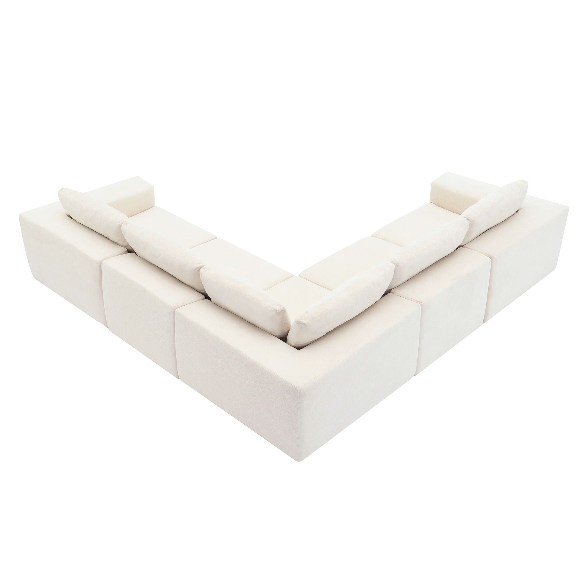 Modular Sectional With Wide Seat Free Combination L Shaped Couch Set Cloud Upholstered Minimalist Boneless Sofa