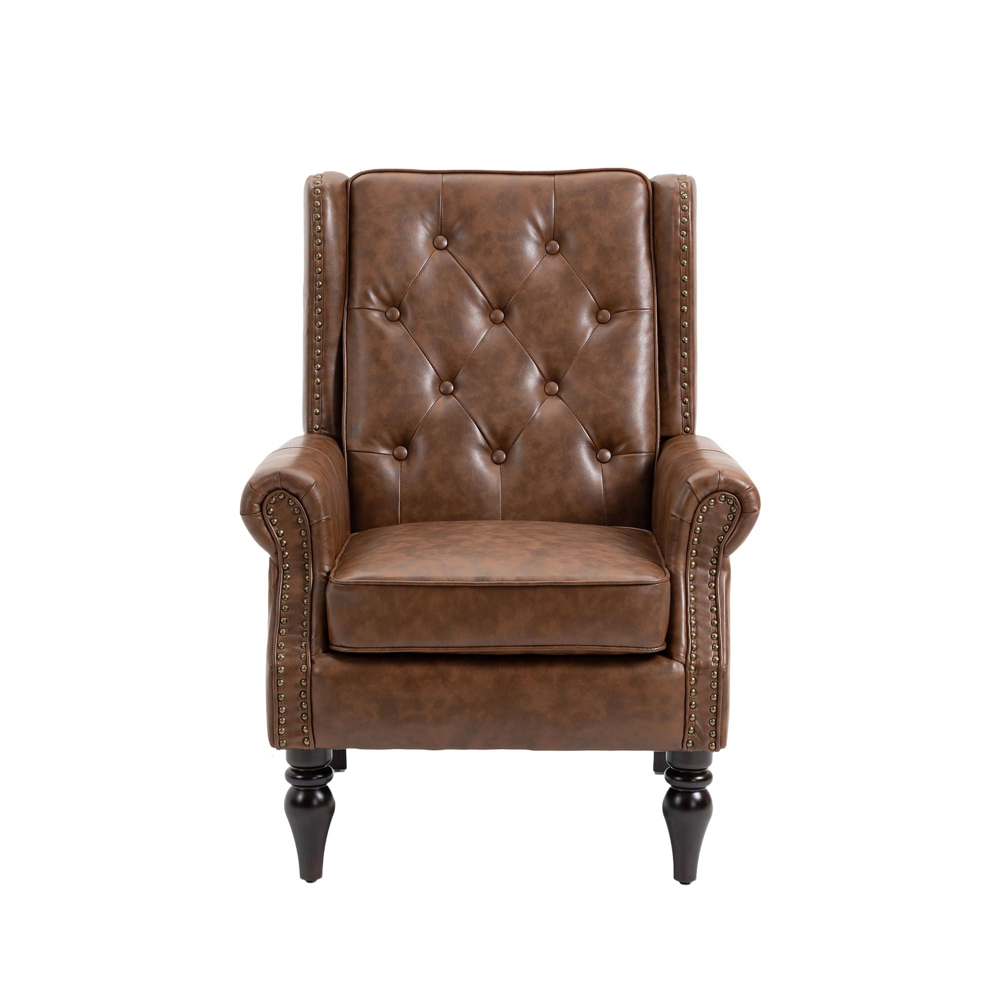 Modern Accent Armchair With Sturdy Wood Legs