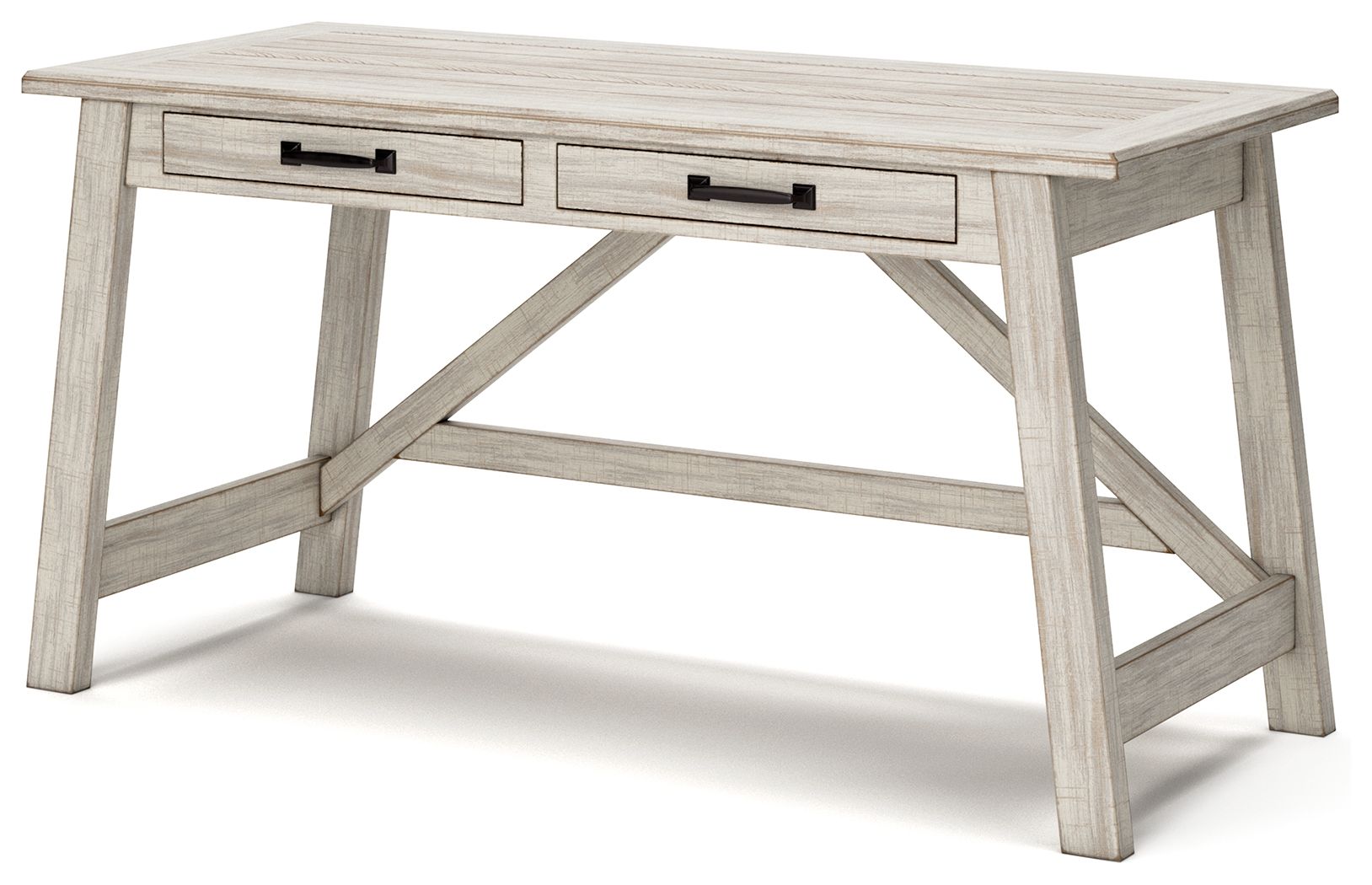 Ashley Furniture Carynhurst - Whitewash - Home Office Large Leg Desk | Meri Furniture