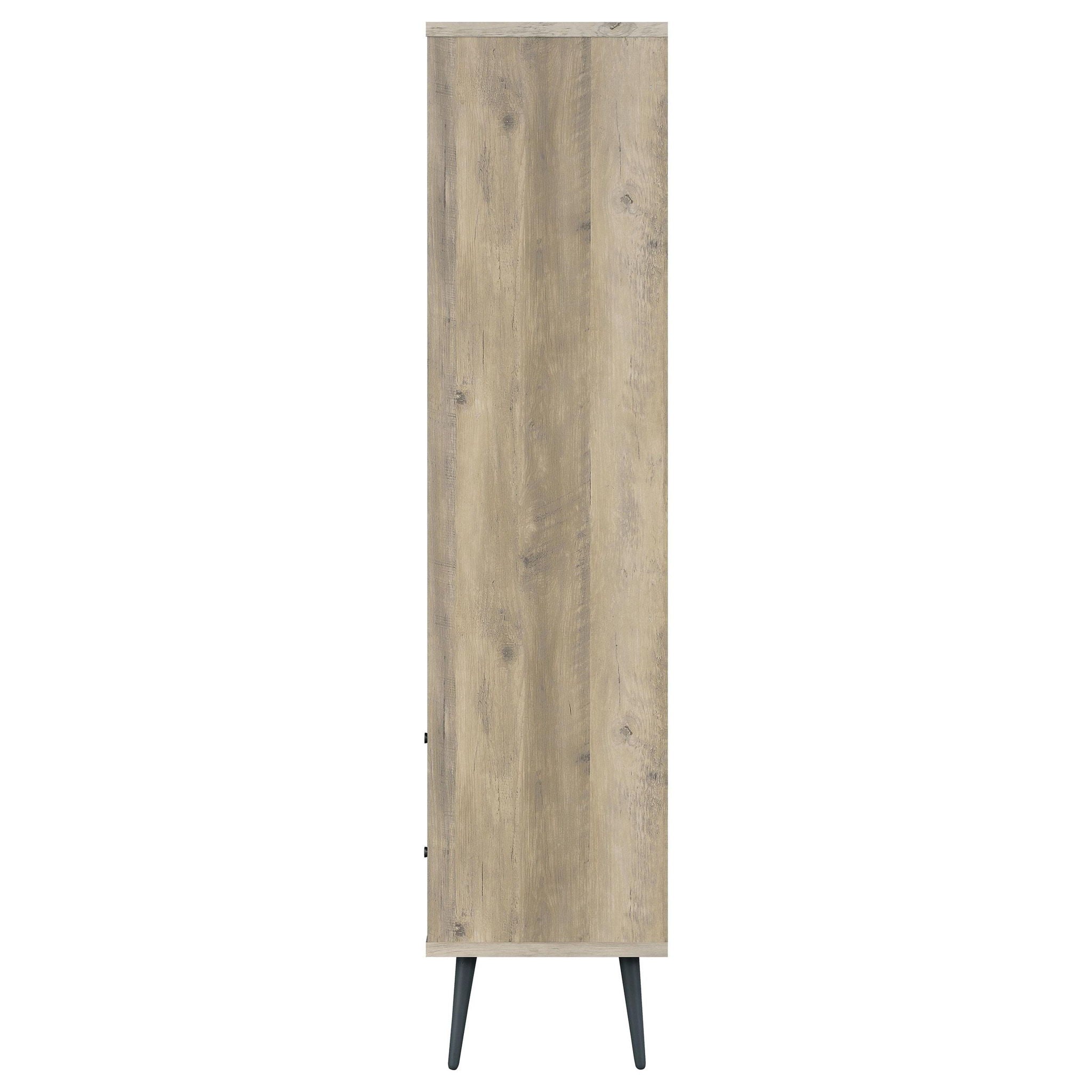 Maeve 70-inch 3-shelf Bookcase with Drawers Distressed Pine