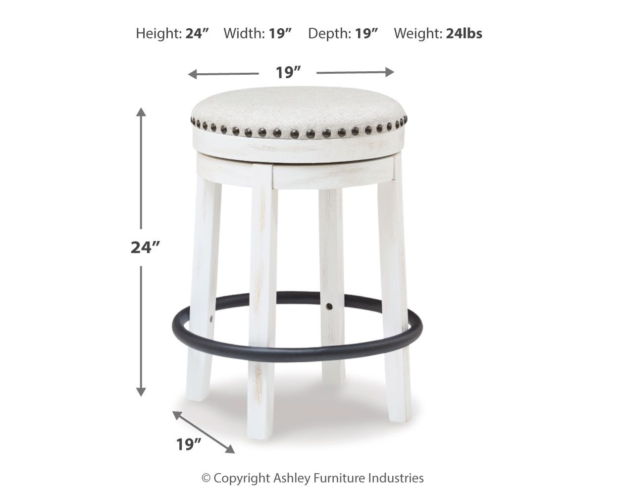 Signature Design by Ashley® Valebeck - Upholstered Swivel Stool | Meri Furniture