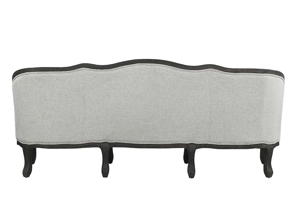 ACME Samael - Sofa - Gray Linen & Dark Brown Finish | Meri Furniture