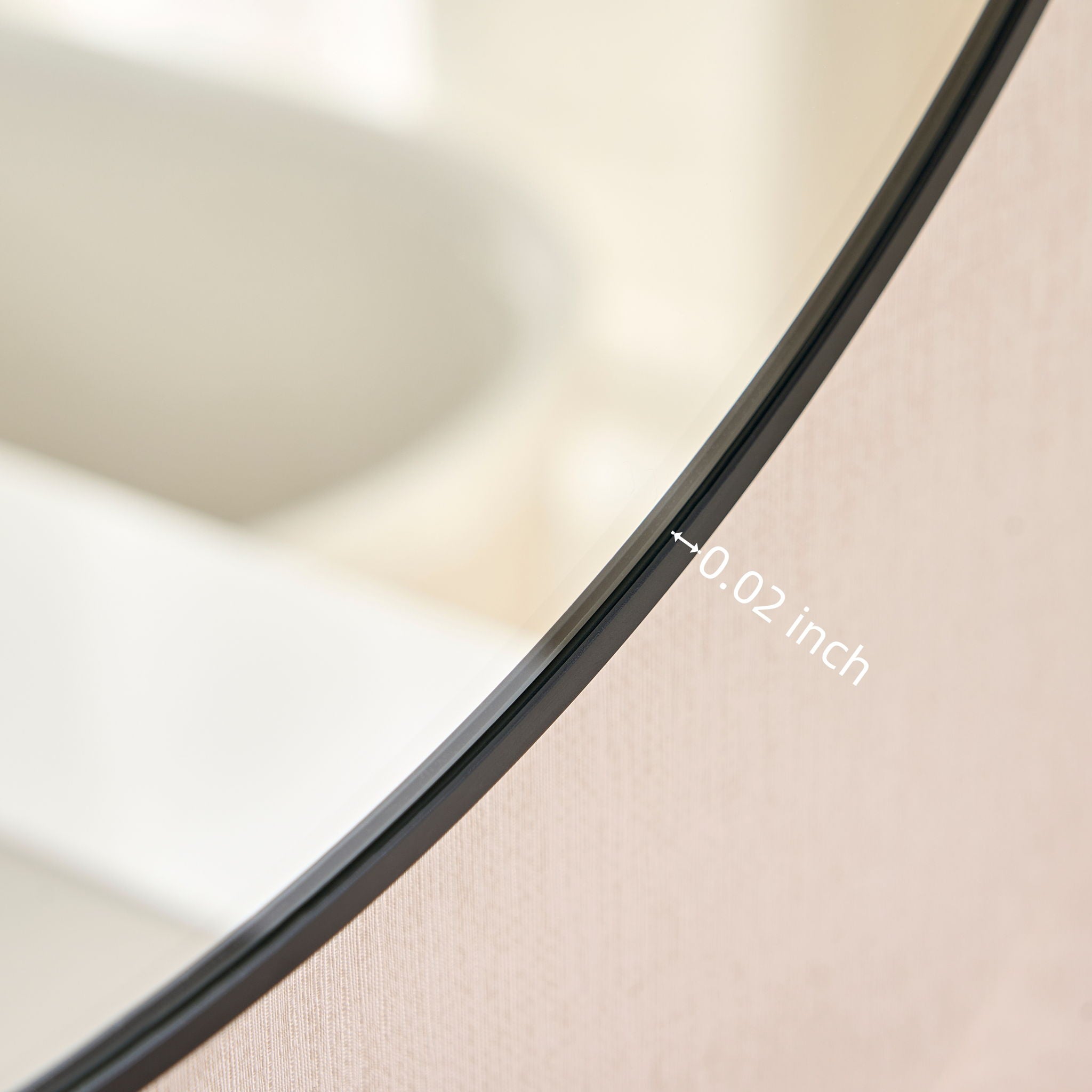 Wall Circular Framed Vanity Mirror For Bathroom, Living Room Decor - Black