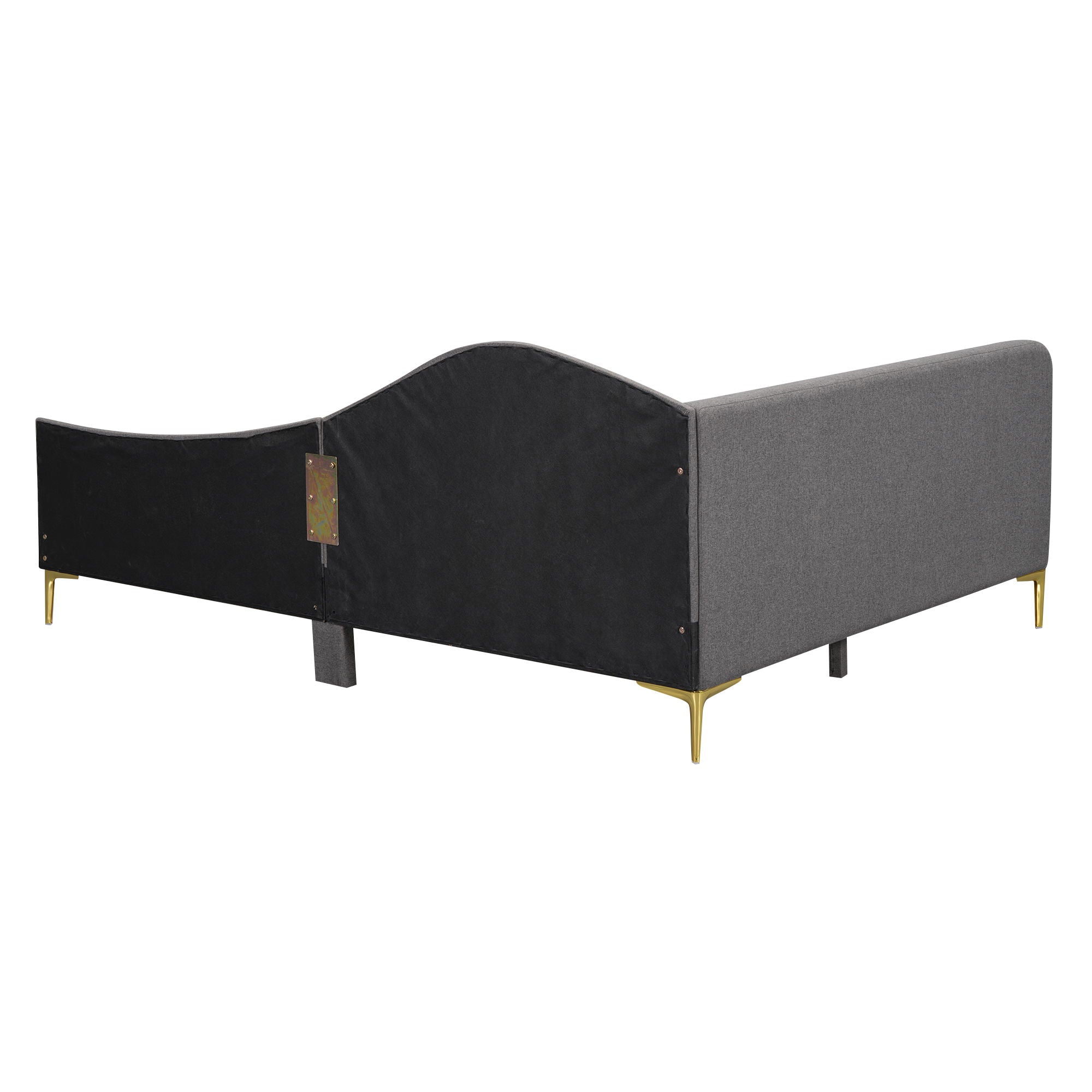 Upholstered Daybed With Headboard And Armrest, Support Legs
