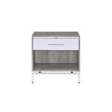 ACME Cistus - Accent Table - Weathered Gray Oak & White | Meri Furniture