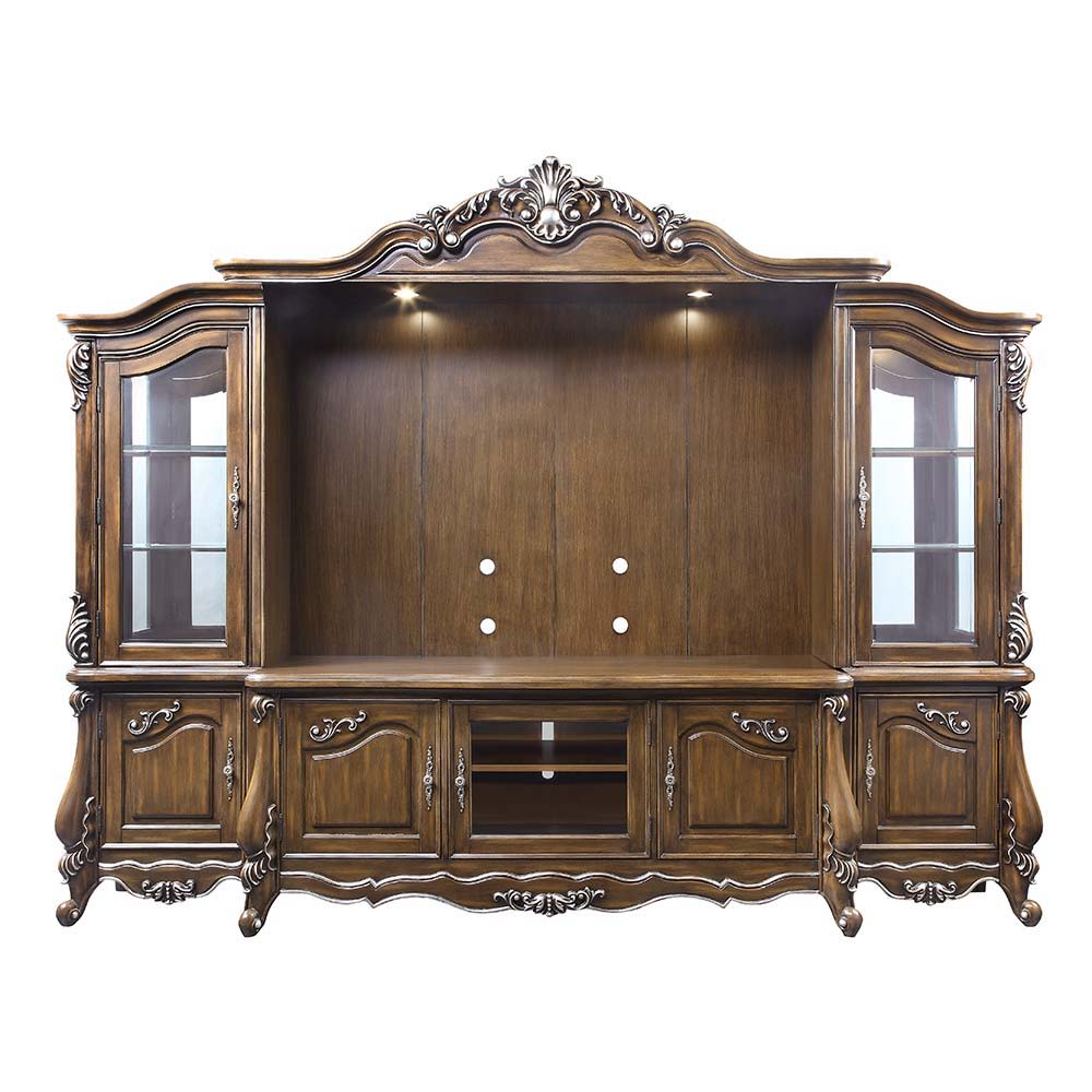 ACME Latisha - Entertainment Center - Antique Oak Finish | Meri Furniture