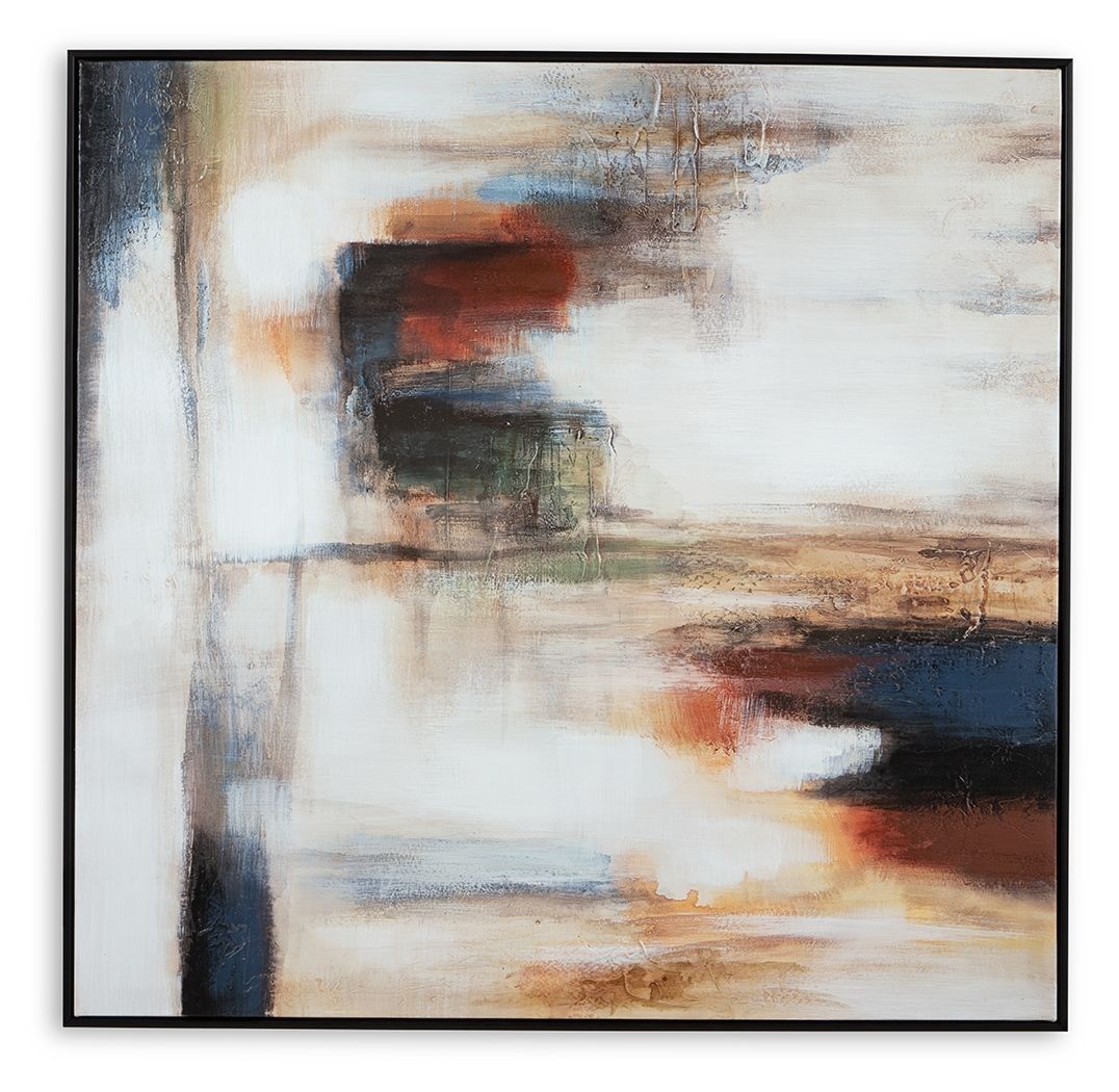 Signature Design by Ashley® Pigeonford - White / Teal / Gold - Wall Art | Meri Furniture