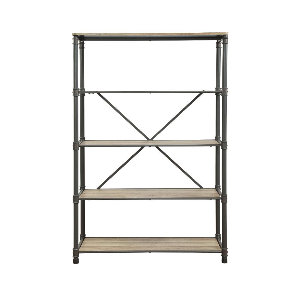 The Itzel Bookcase is functionally designed to enhance your Decor. Organize your essentials with this unique, stylish bookcase. Different level contoured shelves and a versatile construction highlight this beautiful bookcase. Some Assembly Required.