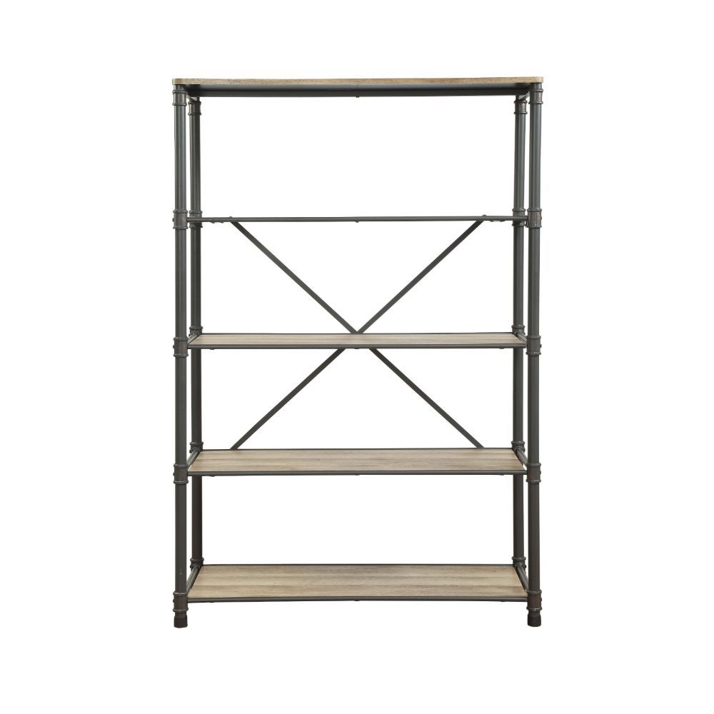 ACME The Itzel Bookcase is functionally designed to enhance your Decor. Organize your essentials with this unique, stylish bookcase. Different level contoured shelves and a versatile construction highlight this beautiful bookcase. Some Assembly Required.