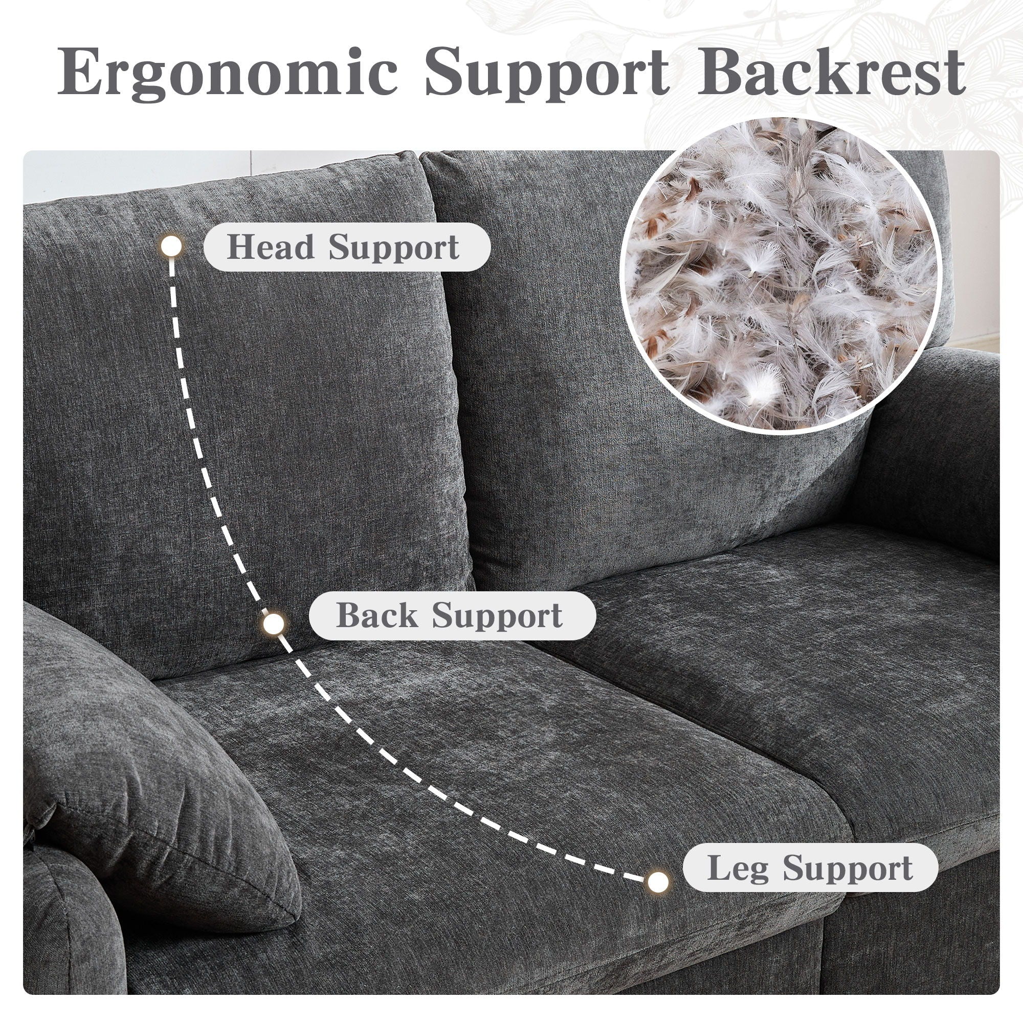 Modern Minimalist Down Filled Sofa