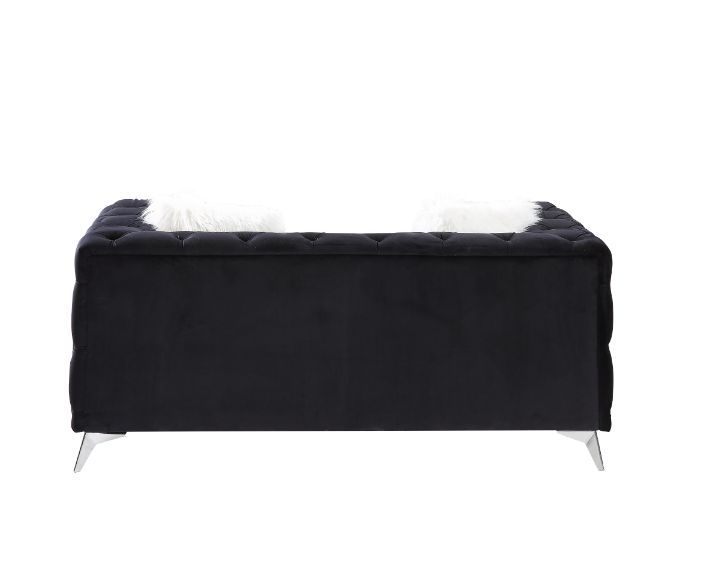 ACME Phifina - Loveseat - Black Velvet | Meri Furniture