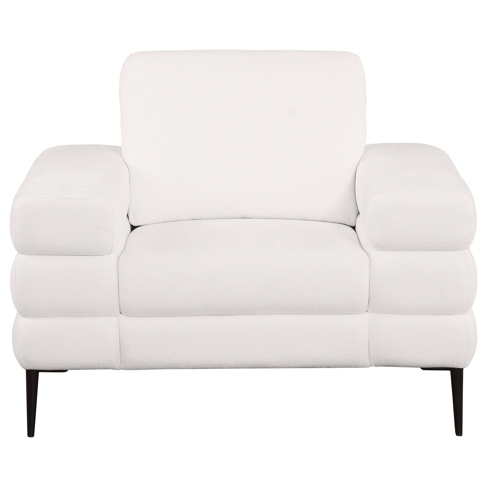 Coaster Fine Furniture Jessel - Chenille Upholstered Track Arm Chair - Ivory | Meri Furniture