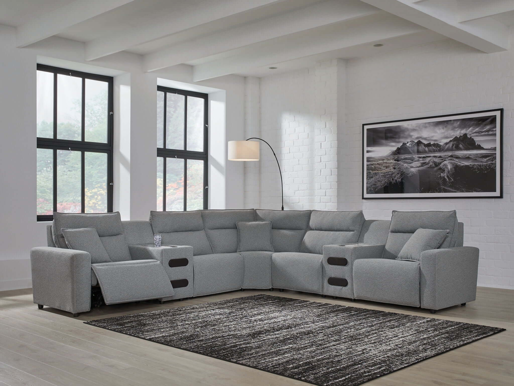 ModMax II - Salt And Pepper - Reclining Sectional