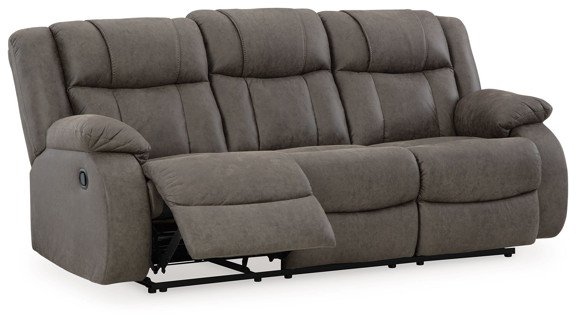 Signature Design by Ashley® First Base - Gunmetal - Reclining Sofa | Meri Furniture