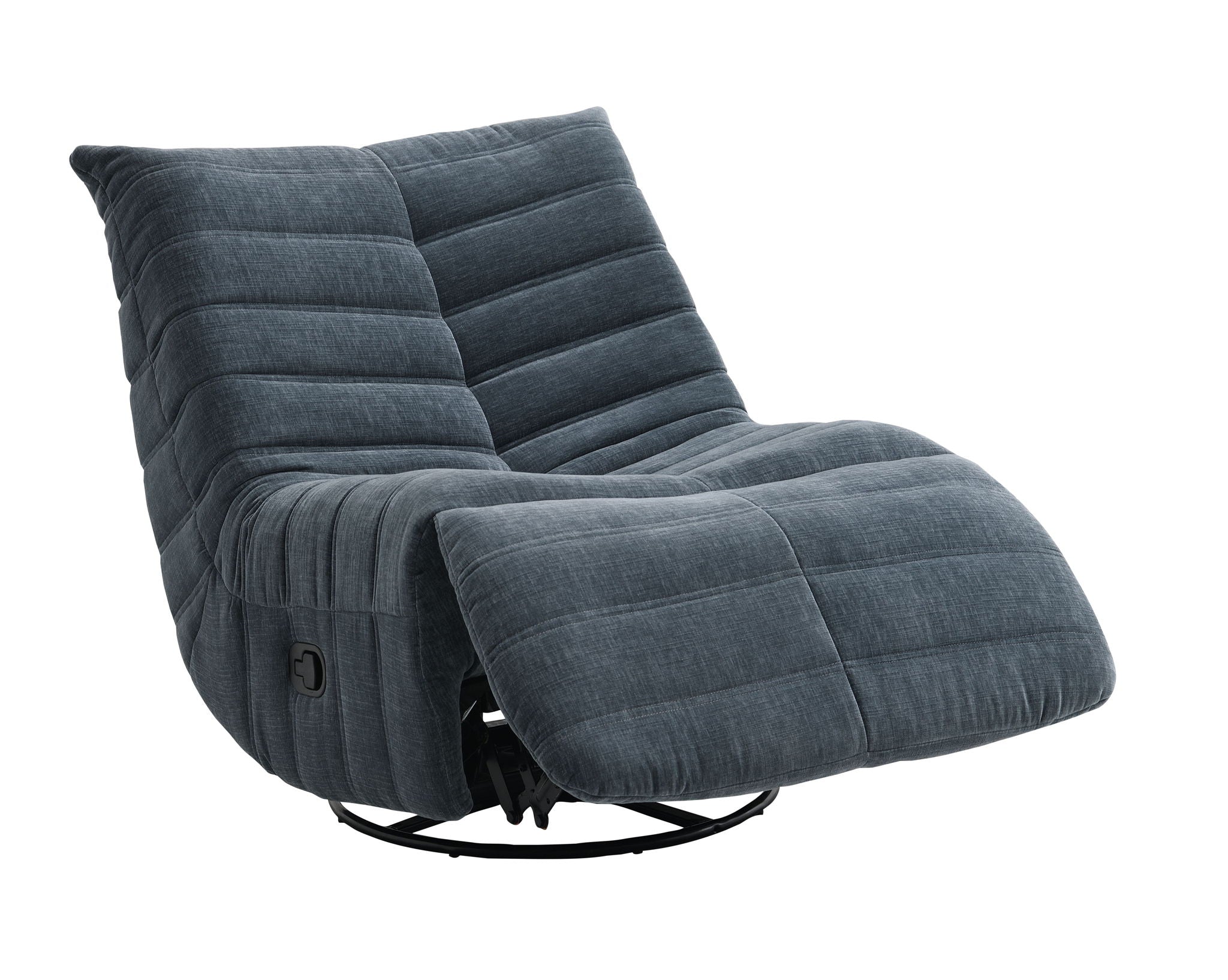 Talmon - Chenille Glider Recliner With Swivel - Dark Gray