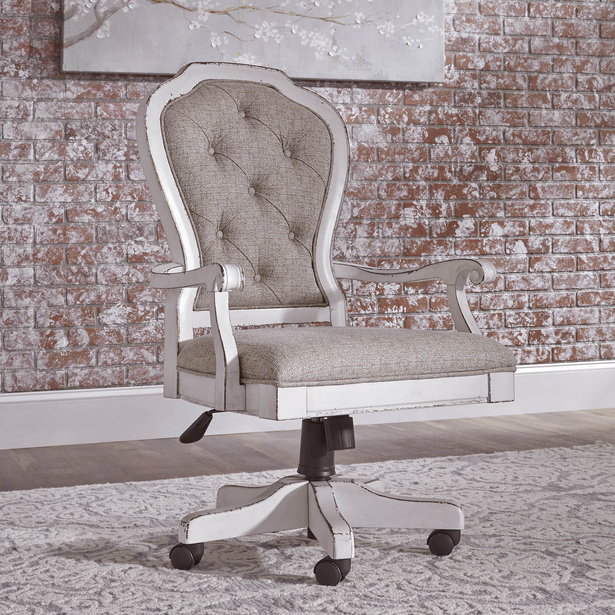 Liberty Furniture Magnolia Manor - Jr Executive Desk Chair - White | Meri Furniture