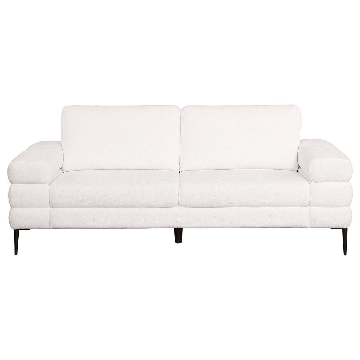 Jessel - Chenille Upholstered Track Arm Sofa - Ivory