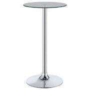 Coaster Fine Furniture Abiline - Round Glass Top Bistro Bar Table - Chrome | Meri Furniture