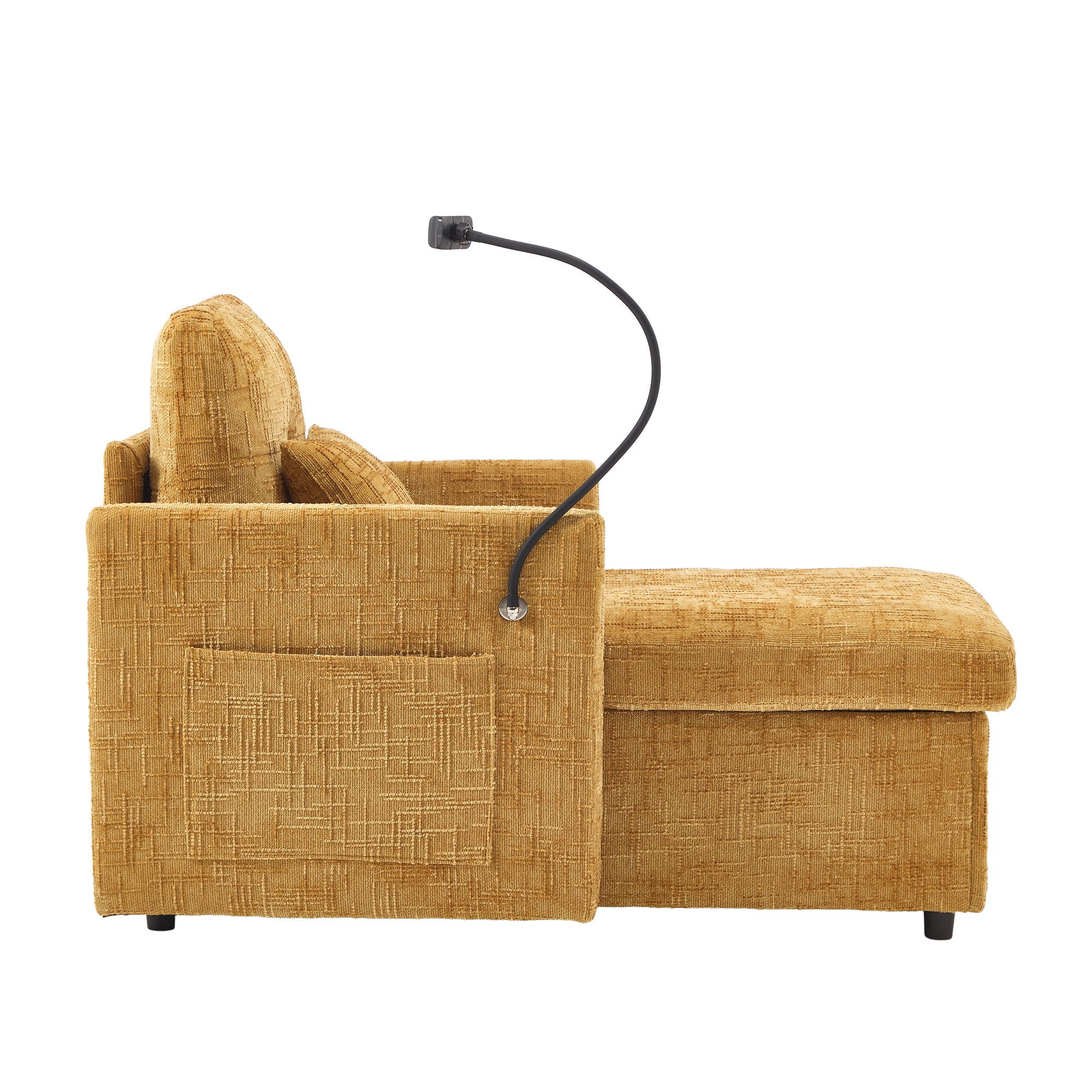 Multifunctional Chenille Recliner Sofa With Storage And Phone Bracket