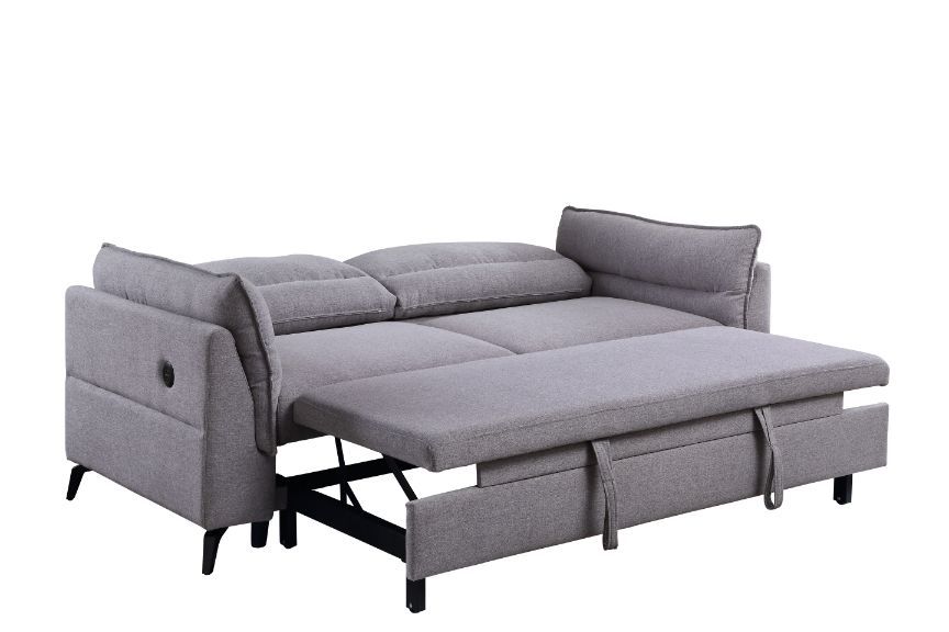 ACME Helaine - Futon - Gray Fabric | Meri Furniture