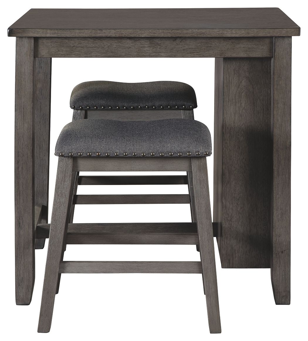 Signature Design by Ashley® Caitbrook - Gray - Rect Drm Counter Tbl Set(Set of 3) | Meri Furniture