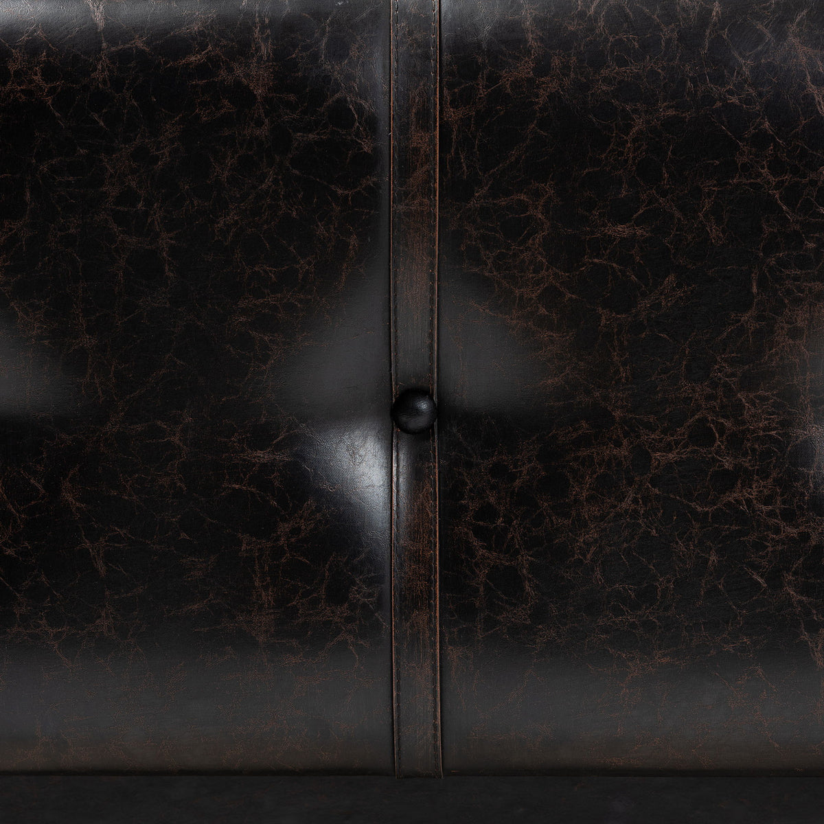 Callum Modern Transitional Distressed Dark Brown Faux Leather Upholstered 2-Drawer Storage Trunk Ottoman