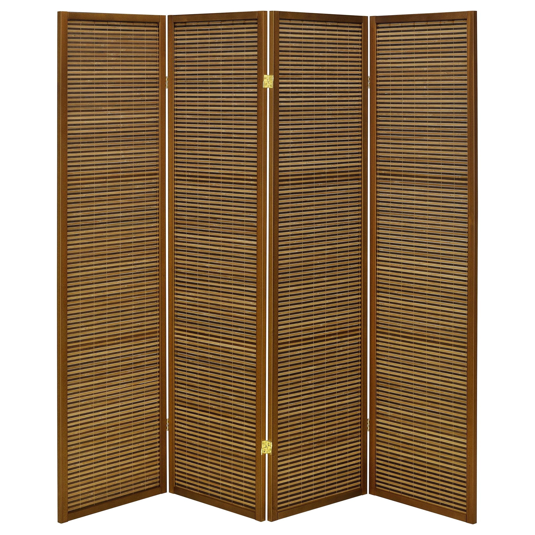 Kenabi - 4 Panel Room Divider Folding Screen - Walnut