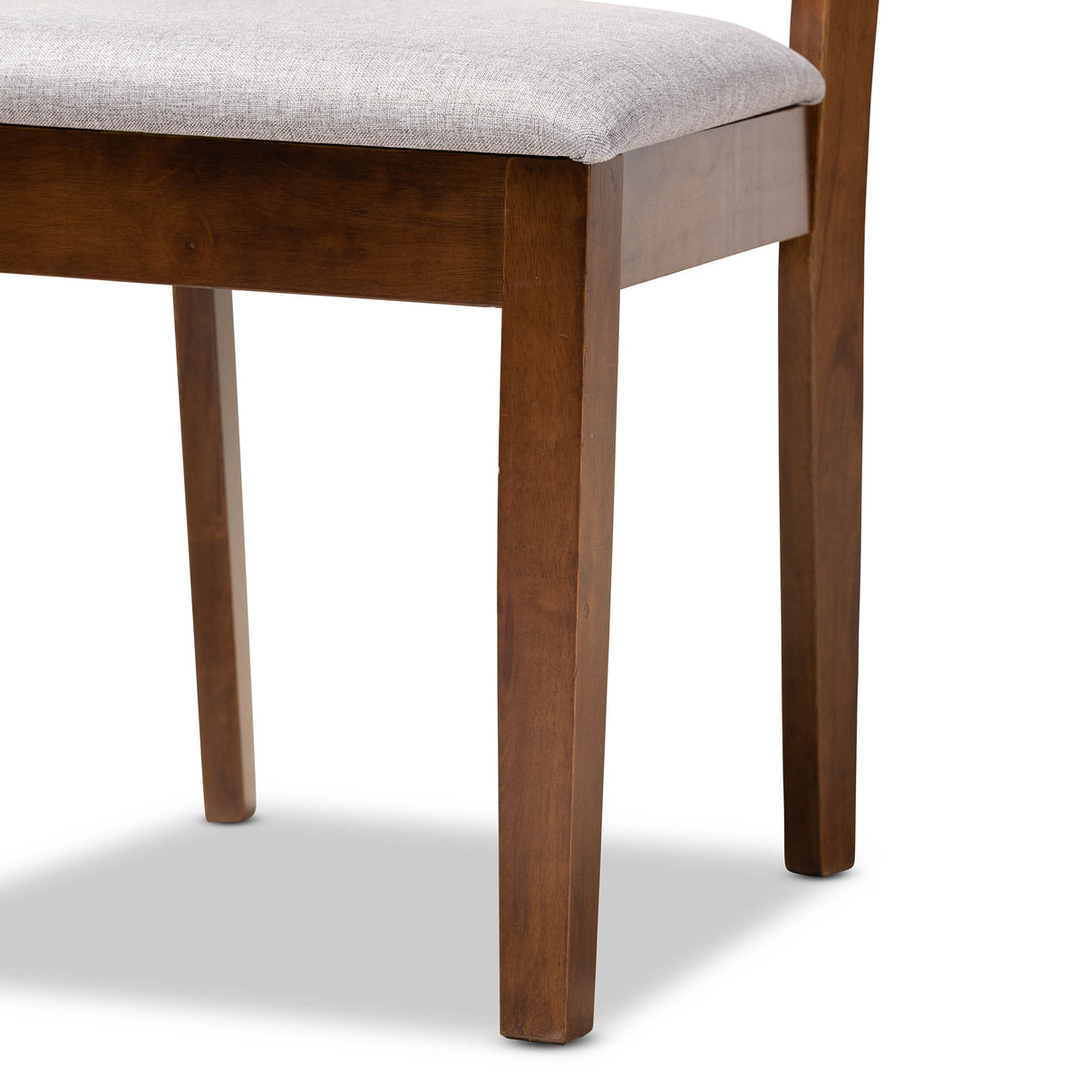Alena Modern and Contemporary Grey Fabric Upholstered and Walnut Brown Finished Wood 5-Piece Dining Set