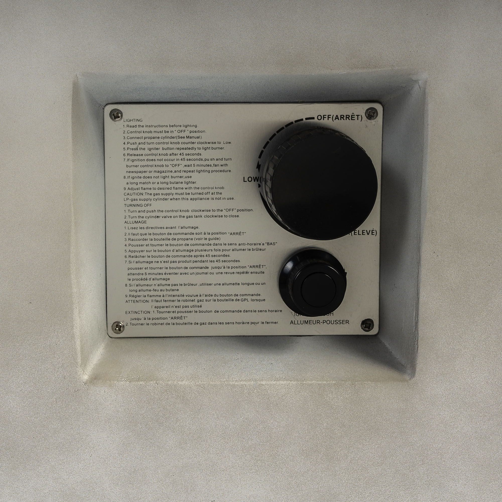 Concrete 60" Rectangular Propane Gas Fire Pit Table With 60000 Btu For Outdoor Spaces - Light Gray