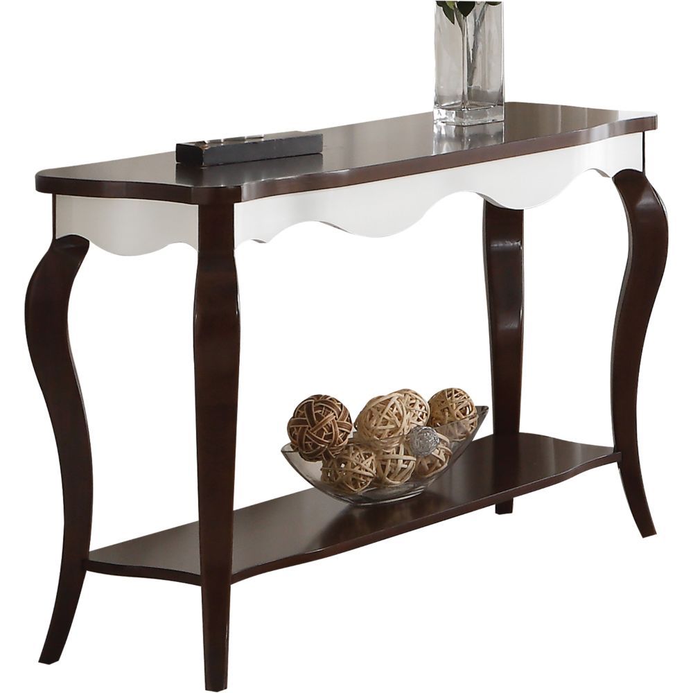 ACME Mathias - Accent Table - Walnut & White | Meri Furniture