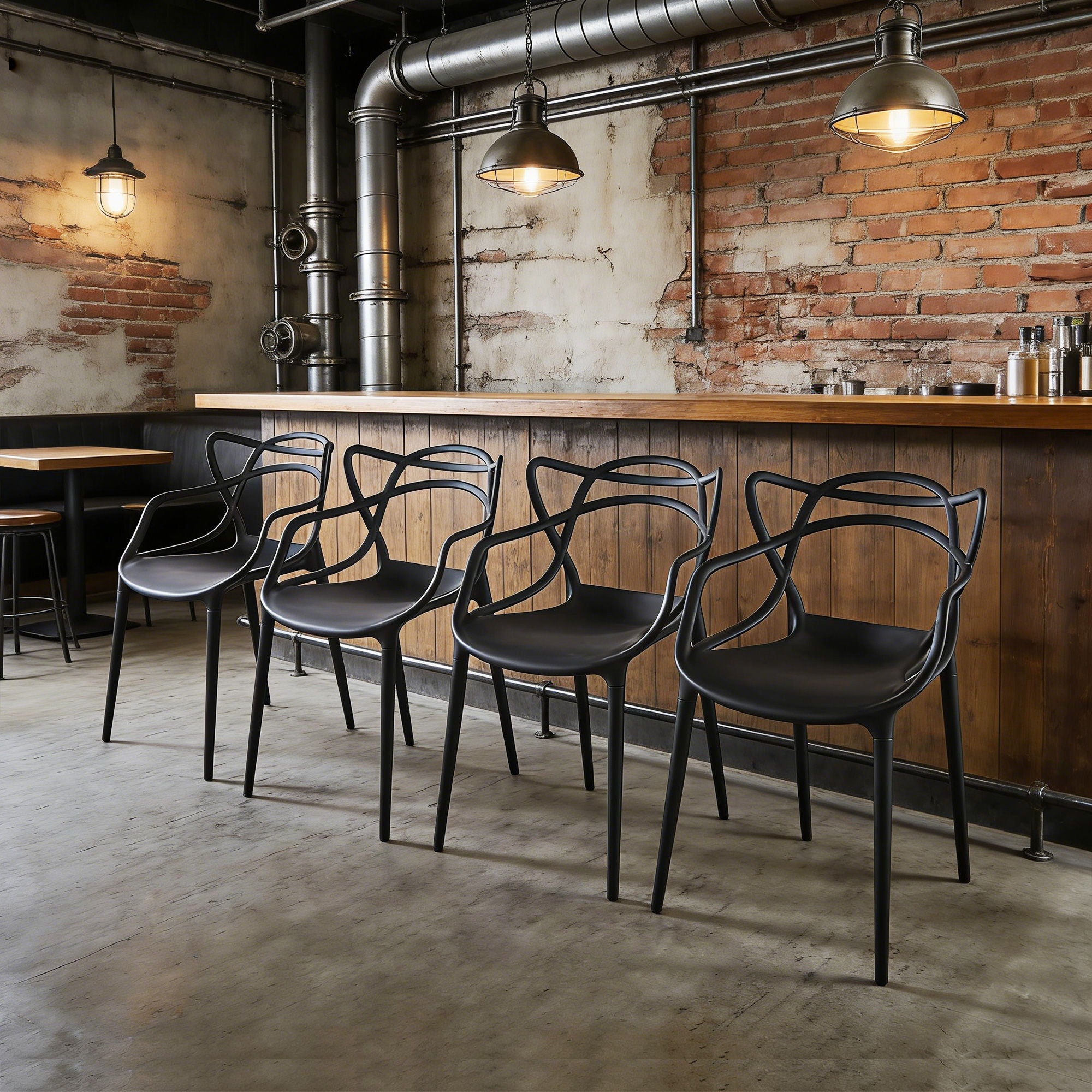 Dining Chair (Set of 4) - Black - Plastic