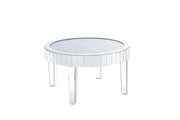Noralie - 32" Round Coffee Table - Mirrored & Faux Diamonds