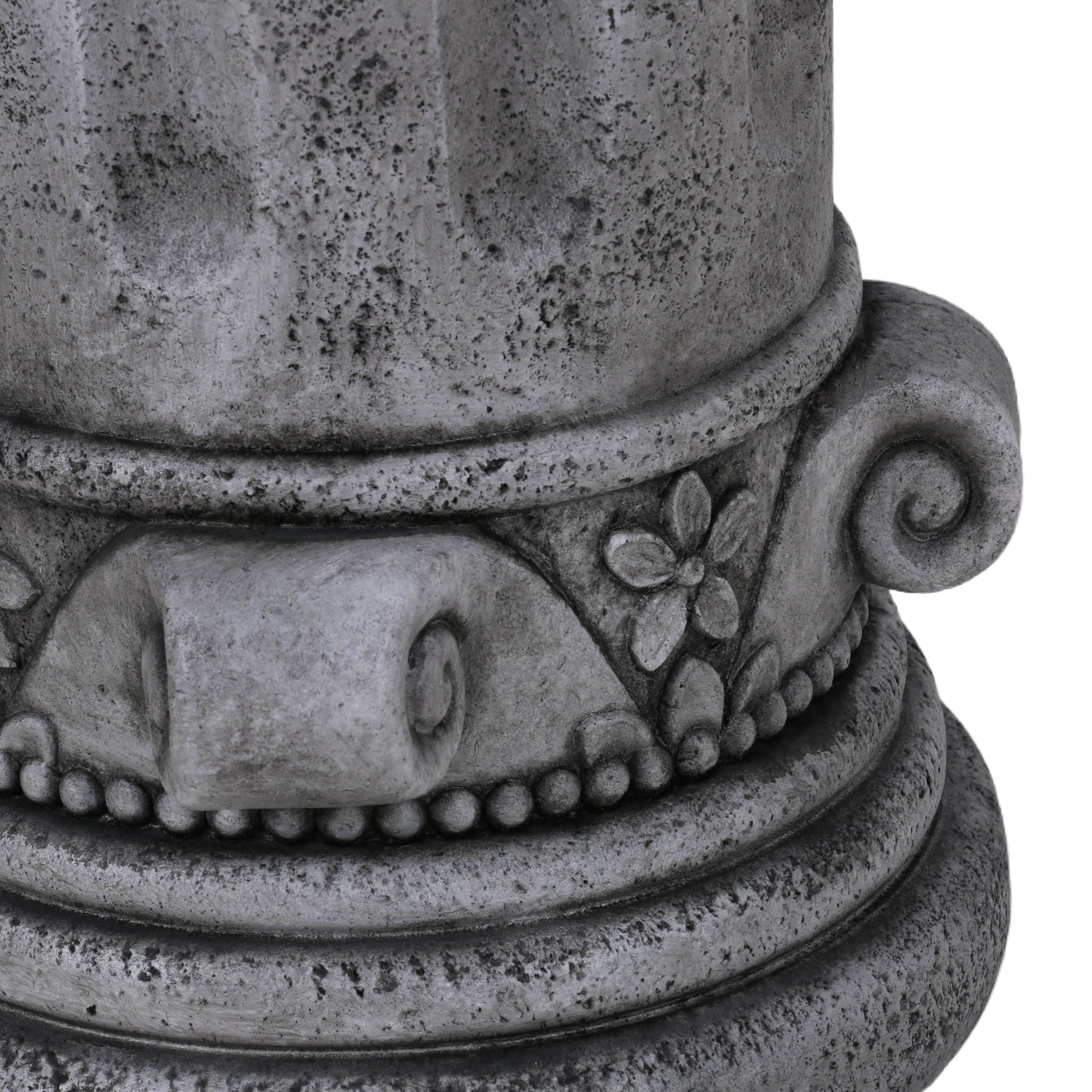 Outdoor End Table, Round Side Table For Patio And Garden - Antique Gray