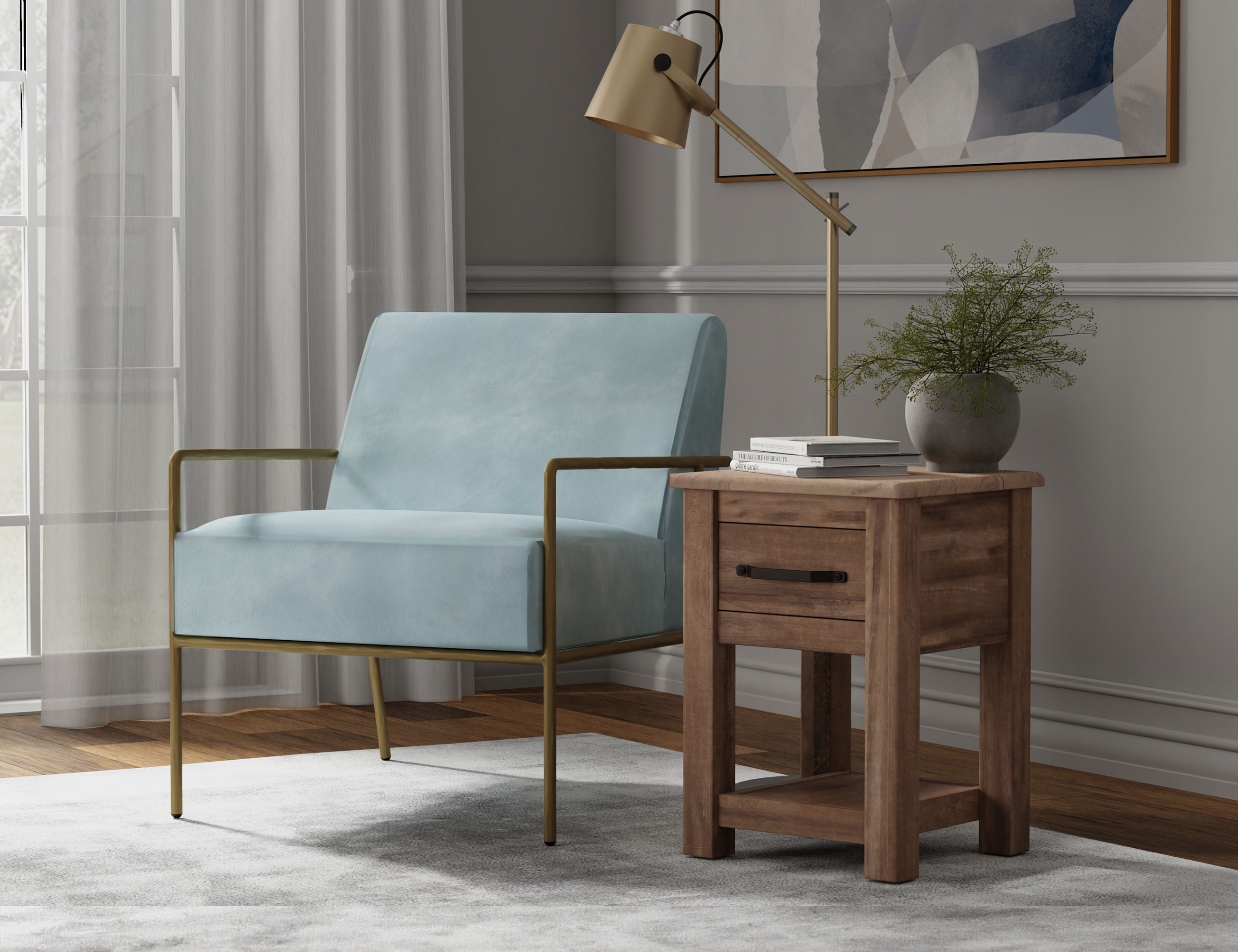 International Furniture Direct Aragon - Armchair - Blue | Meri Furniture