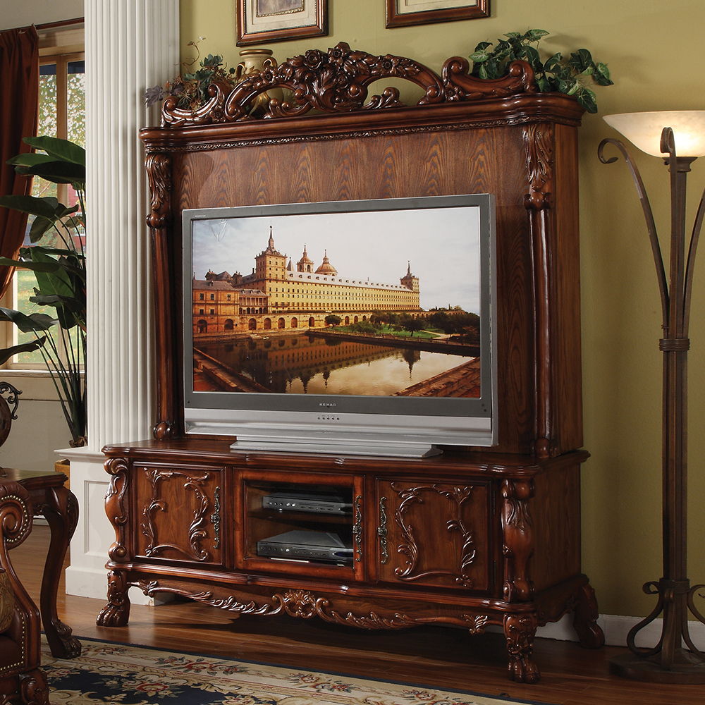 ACME Dresden - Entertainment Center - Cherry Oak - 81" | Meri Furniture