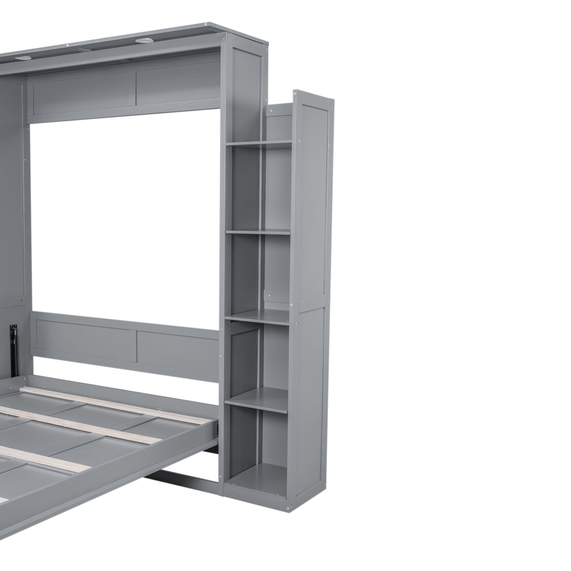 Wall Murphy Bed With Shelves And LED Lights