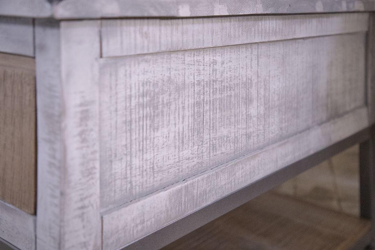 Mita - End Table - Honey Brown / Light Gray