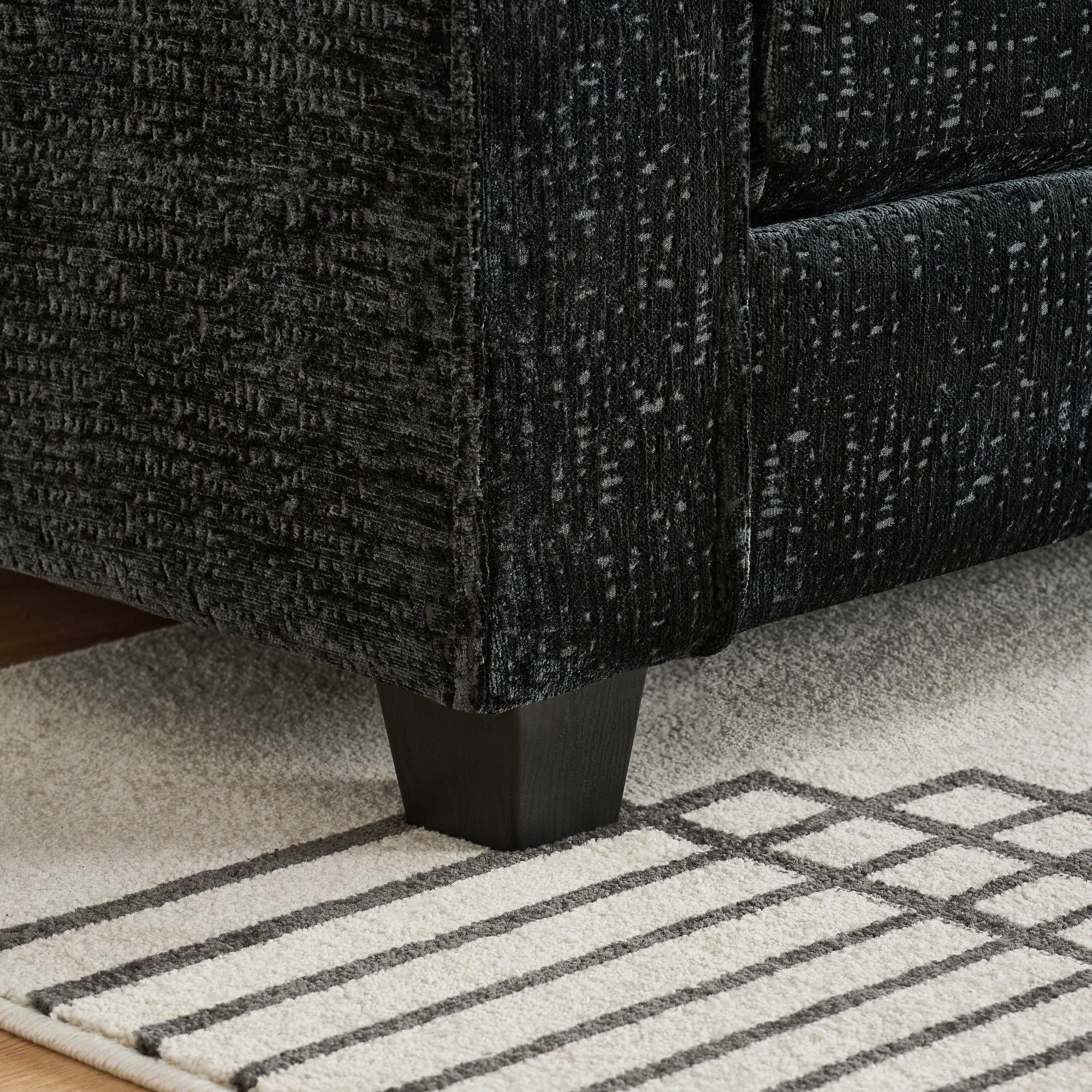 Modern Comfy Chenille L Shaped Sectional Sofa With Movable Ottoman