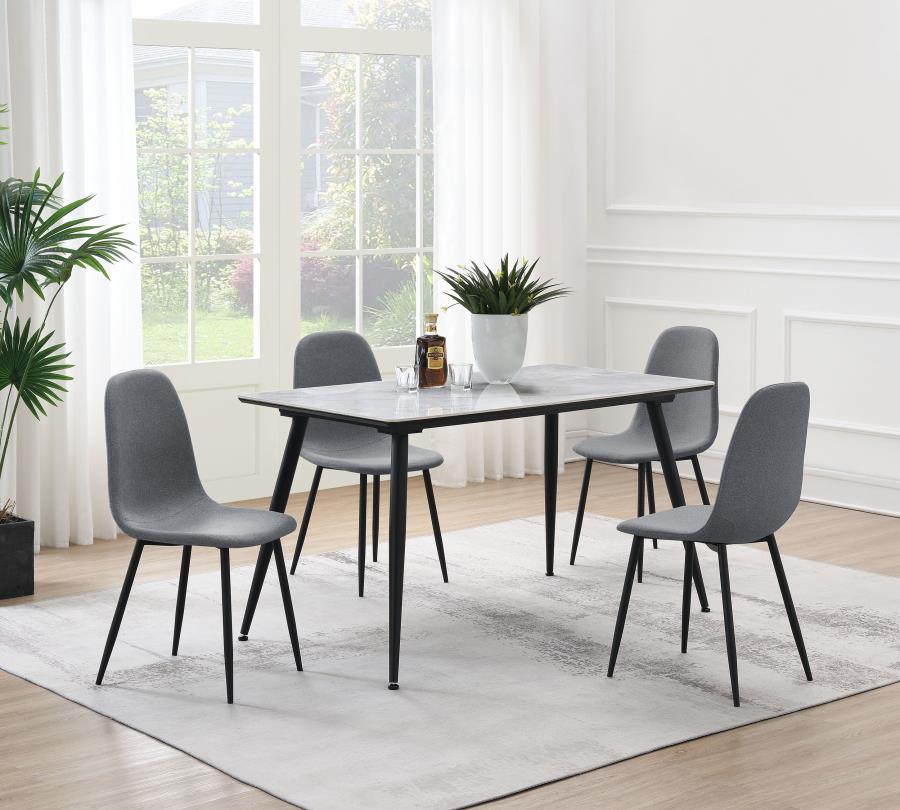 Coaster Fine Furniture Dennison - 5 Piece Rectangular Dining Table Set - Gray | Meri Furniture