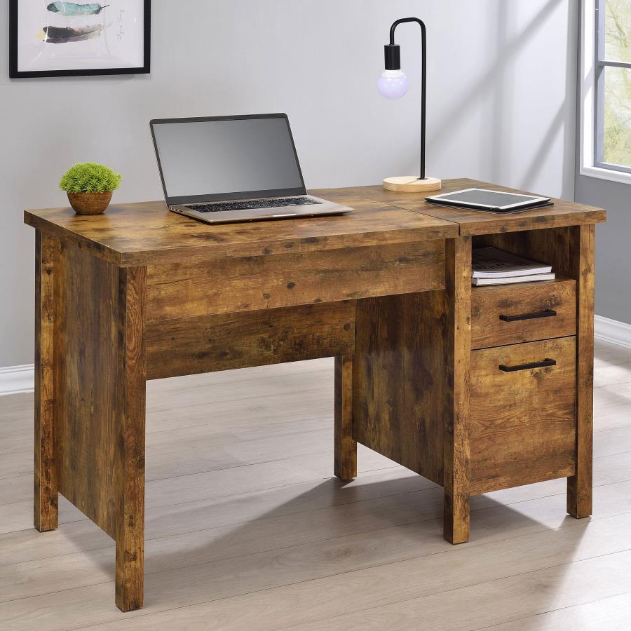 Coaster Fine Furniture Delwin - 2-Drawer Lift Top Computer Desk - Rustic Nutmeg | Meri Furniture