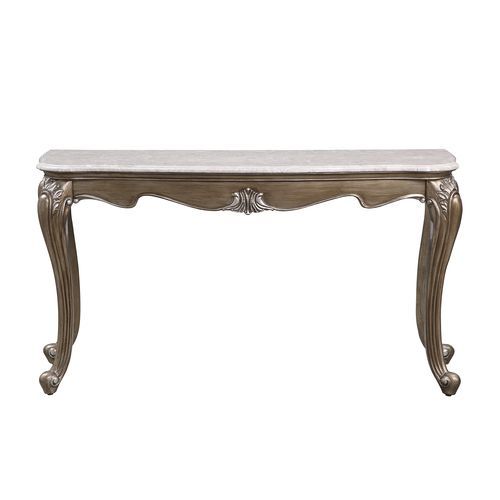 ACME C, Shaped Metal Frame w/Brass Finish, Oval Table Top, Dual Support Legs | Meri Furniture