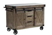 ACME Alforvott - Serving Cart - Marble & Weathered Gray Finish | Meri Furniture