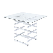 Nadie - Counter Height Table - Clear Glass Top & Black