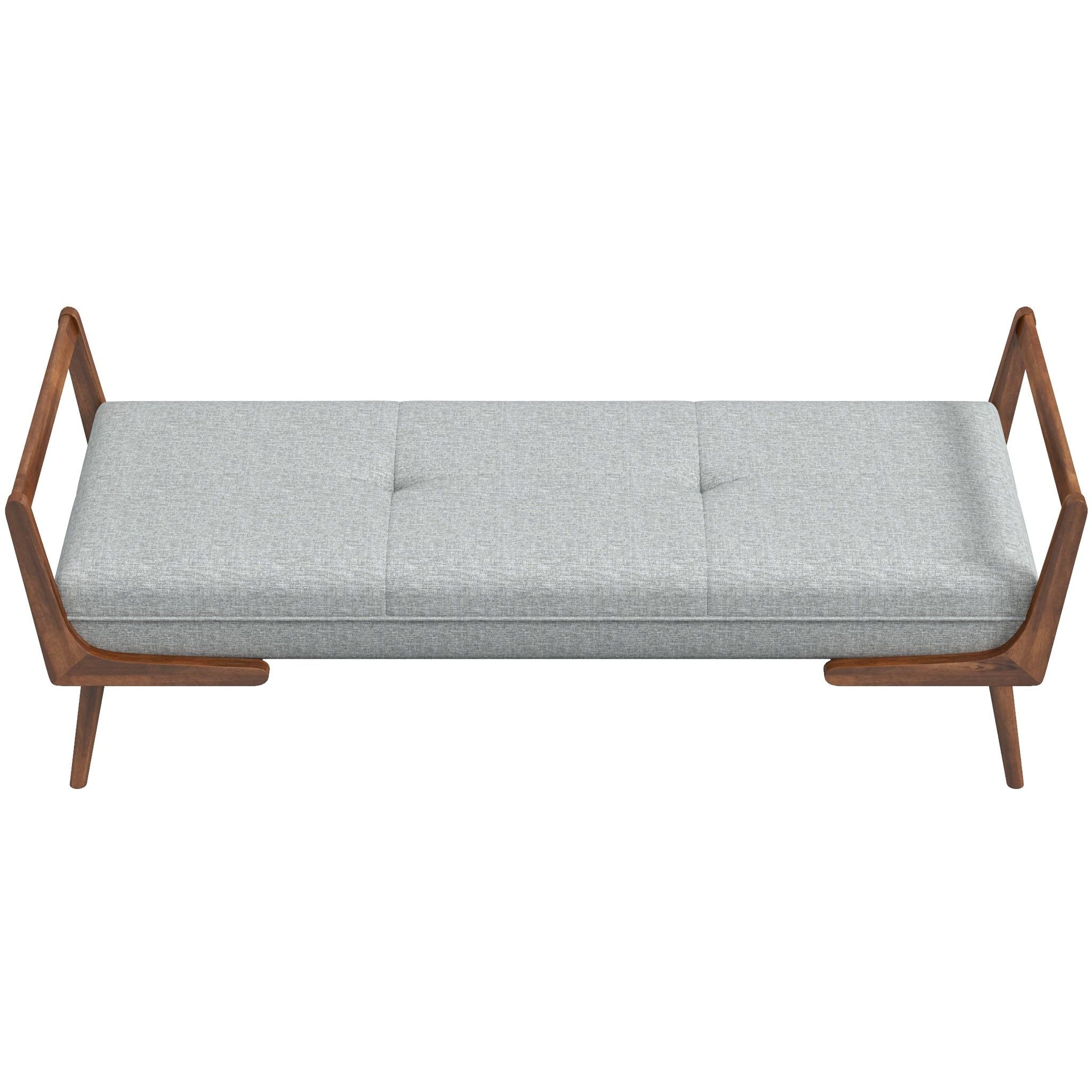 Cora - Mid-Century Modern Gray Bench - Gray