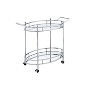 Jinx - Serving Cart - Clear Glass & Chrome